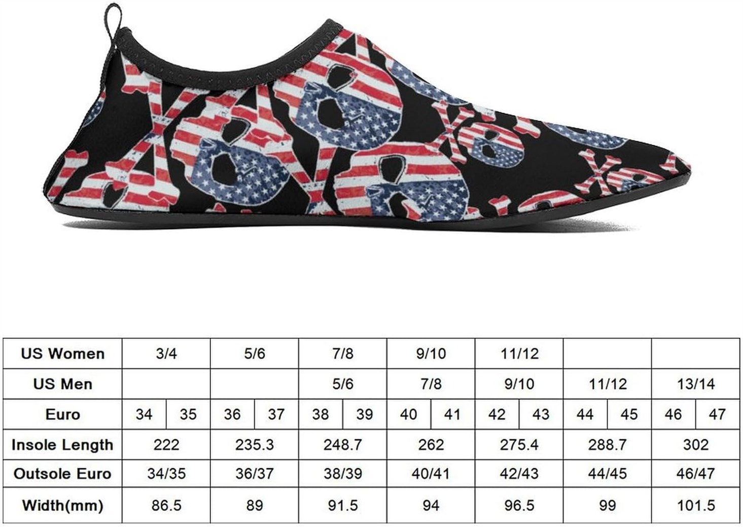 America Skull Lightweight Water Shoes
