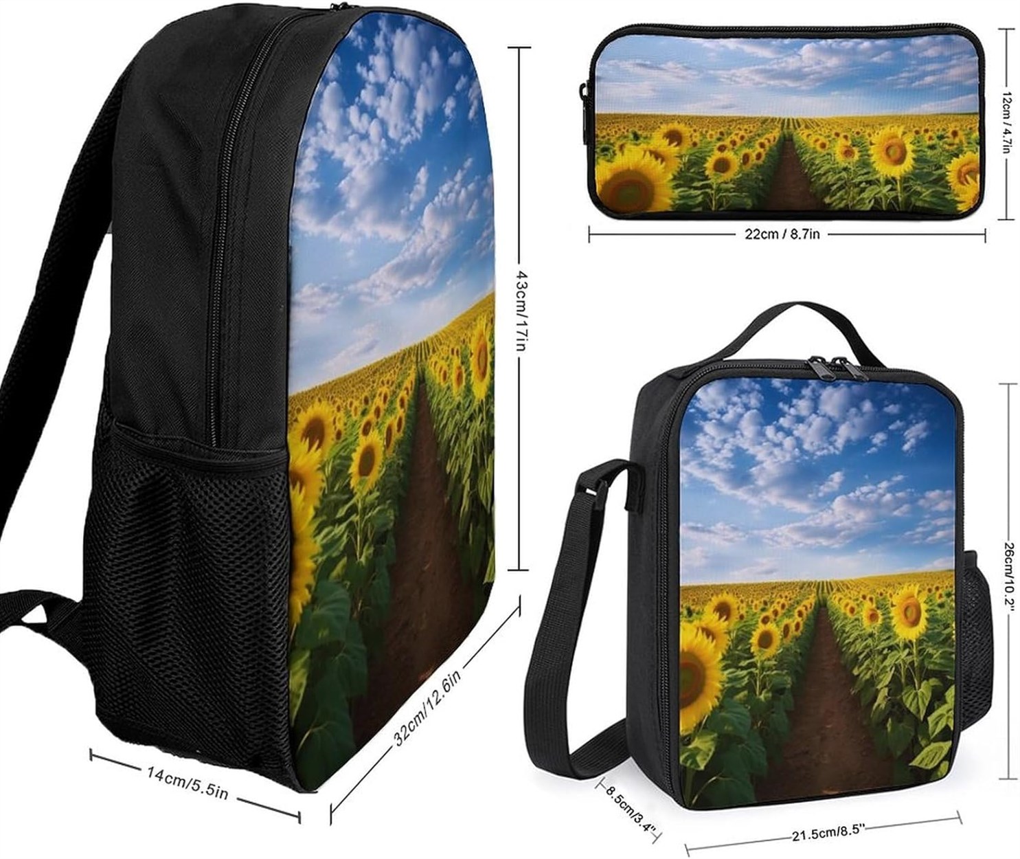 Backpack Lightweight Insulated Organizers Sunflowers
