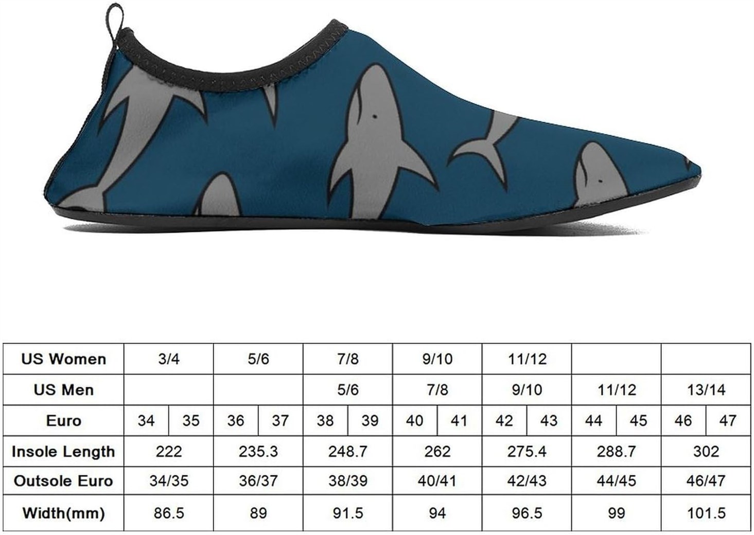 Cartoon Sharks Lightweight Water Shoes
