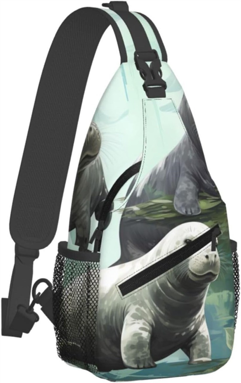 DWVTSLH Crossbody Backpack Rabbits Manatees