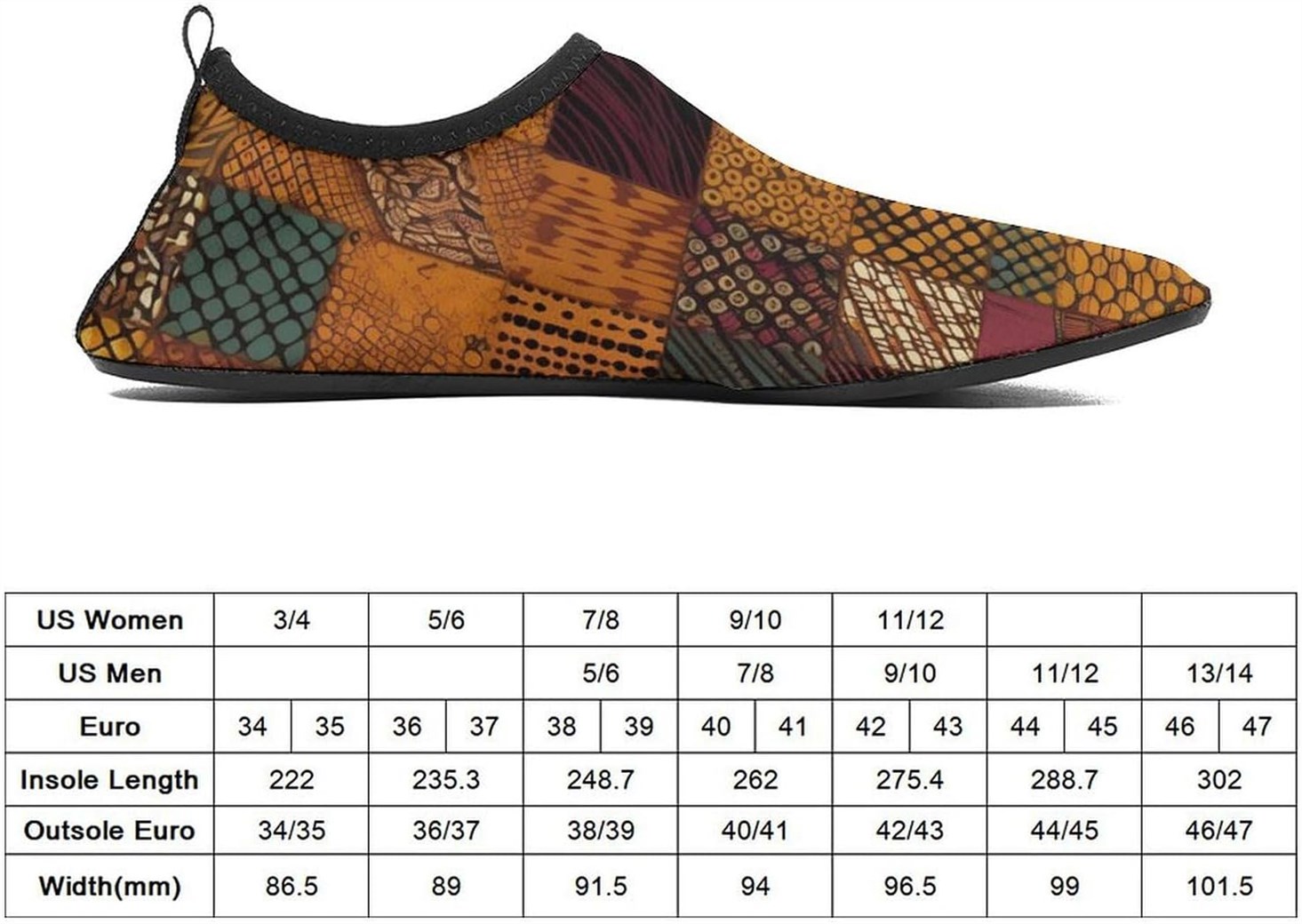 GHZWACKJ Barefoot African Patchwork Hiking