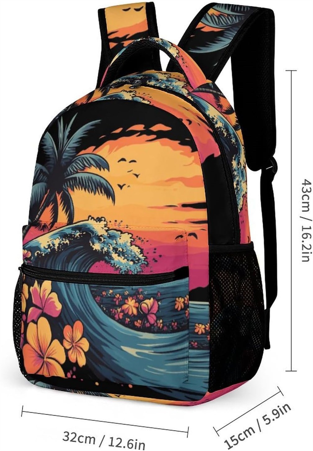 Hawaii Flowers Backpack Travel Daypack