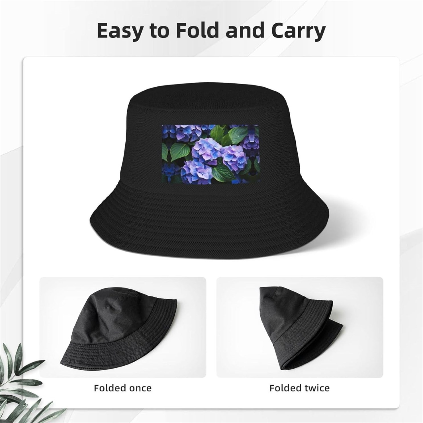 Hydrangea Patterned Outdoor Double Layered Fisherman