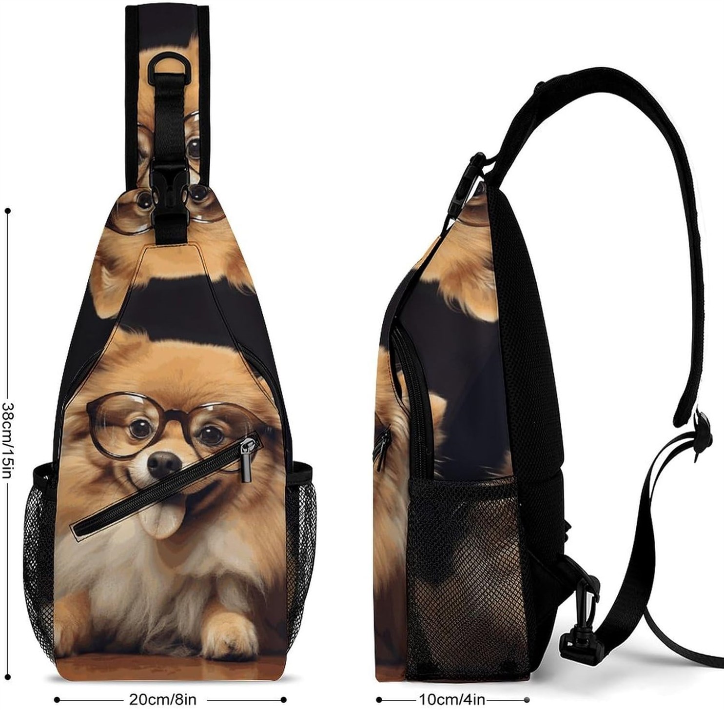 KLWQR Crossbody Shoulder Backpack Pomeranian