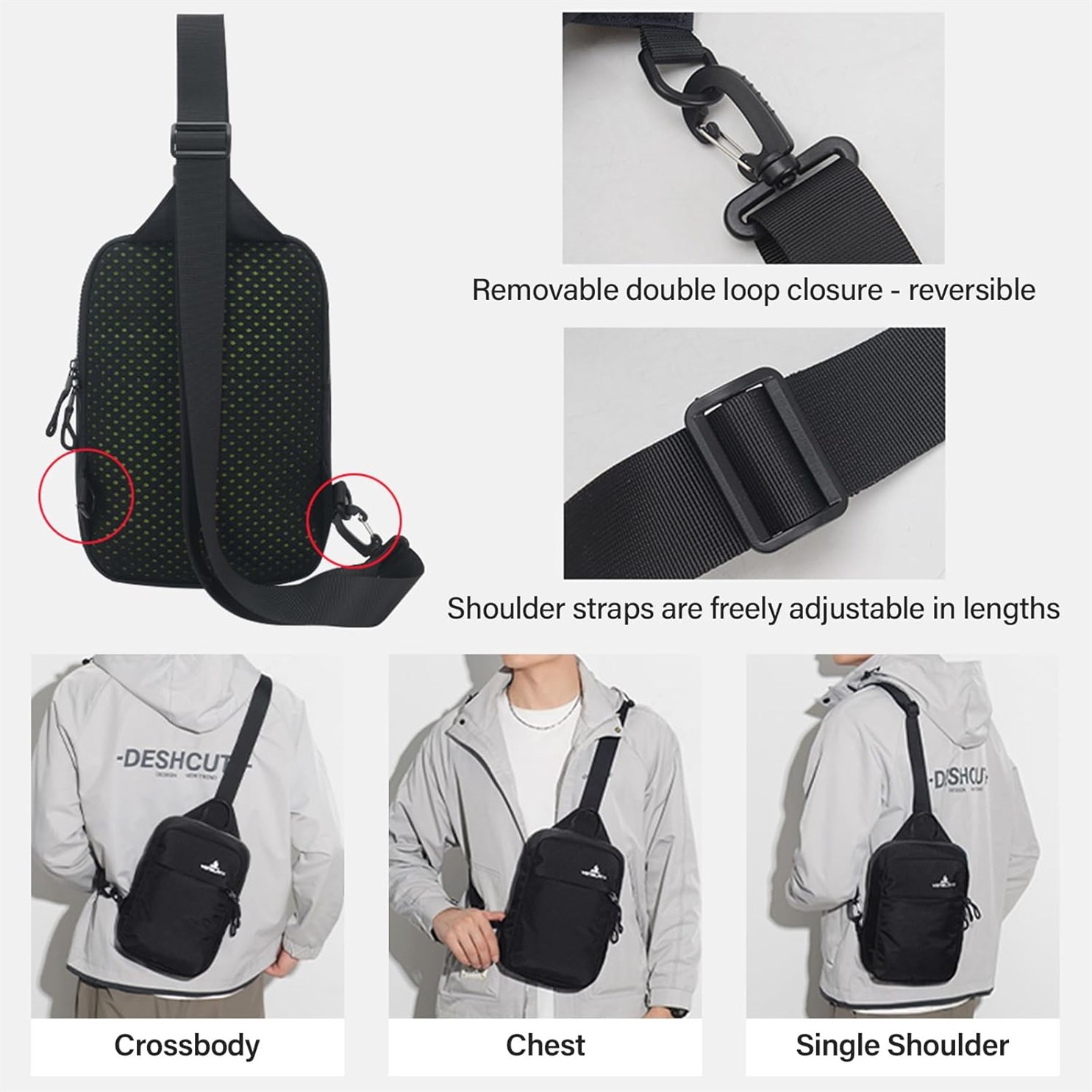 Peicees Trendy Waterproof Crossbody Daypack