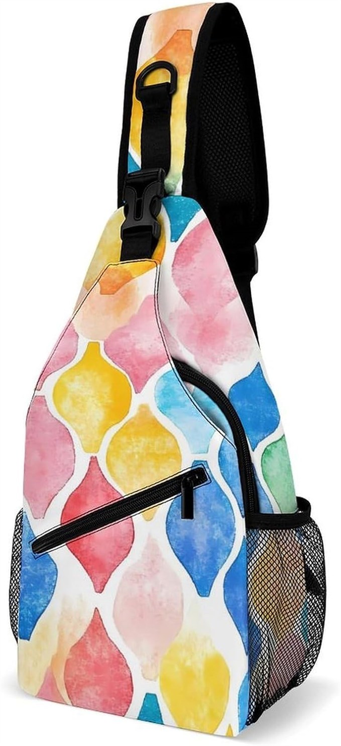 Rainbow Watercolor Moroccan Crossbody Backpack - Review