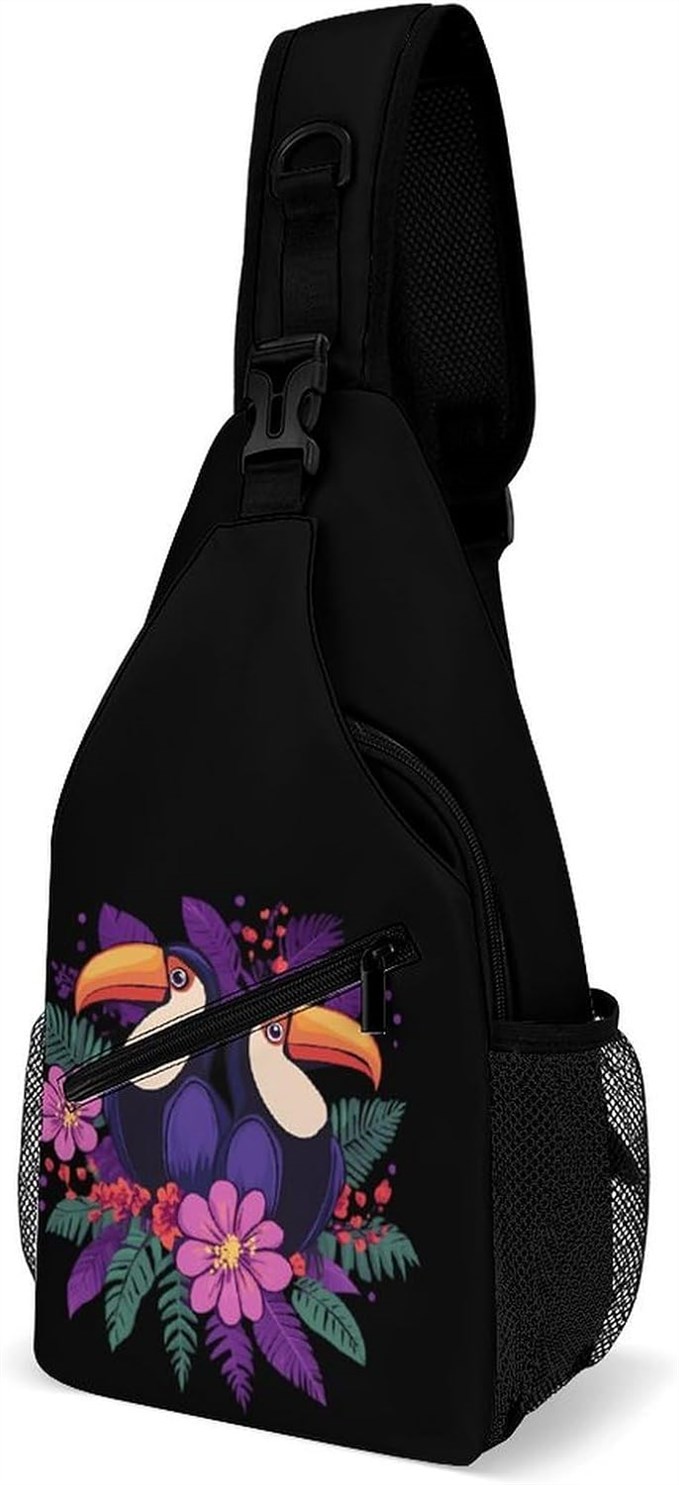 Toucans Flowers Crossbody Backpack Daypack - Tested and Reviewed