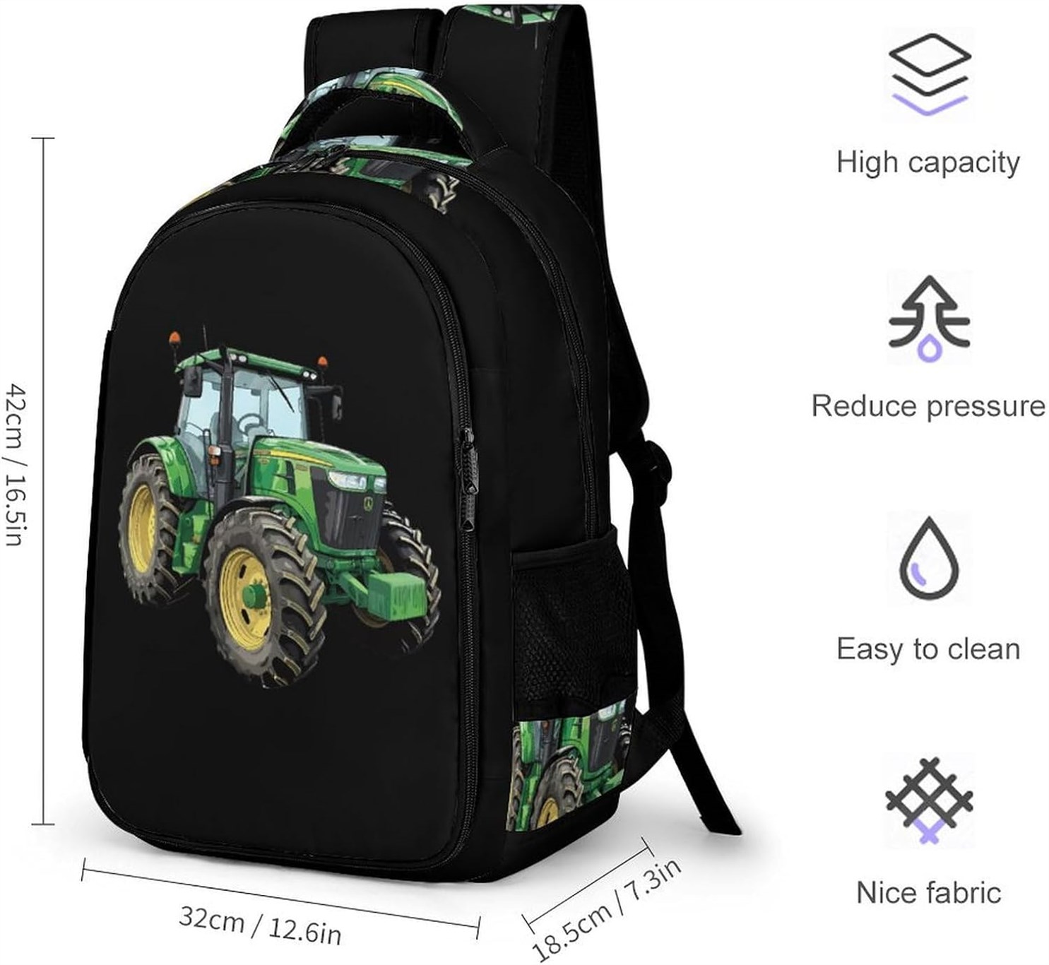 Tractor Backpack Daypacks Compartment Shoulders