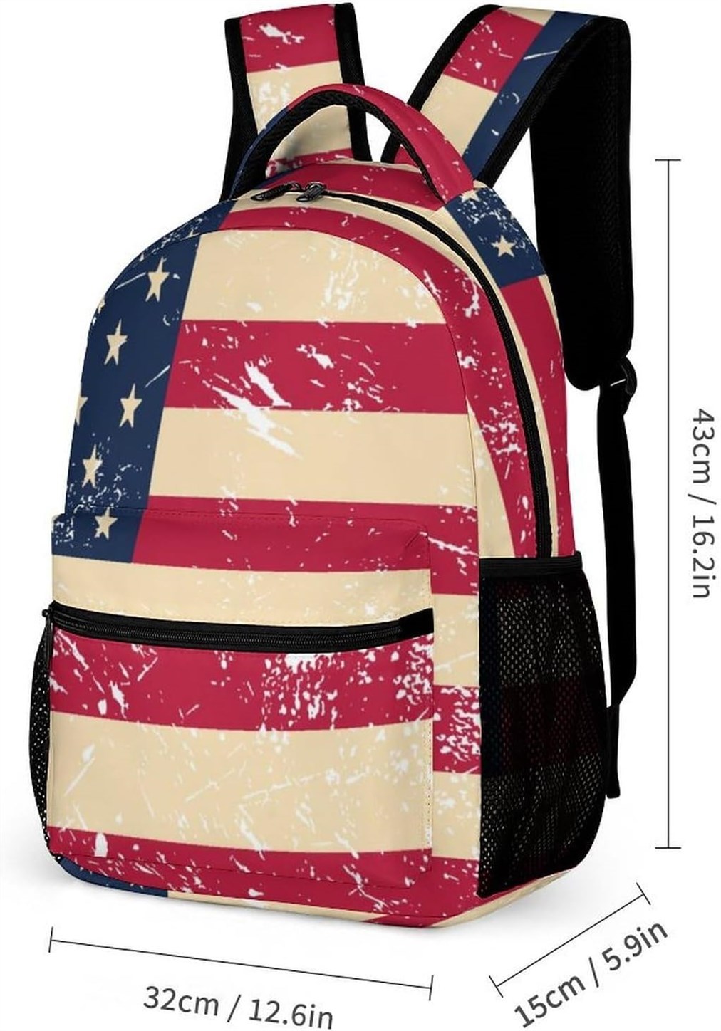 Vintage Backpack Daypack Pockets Shopping