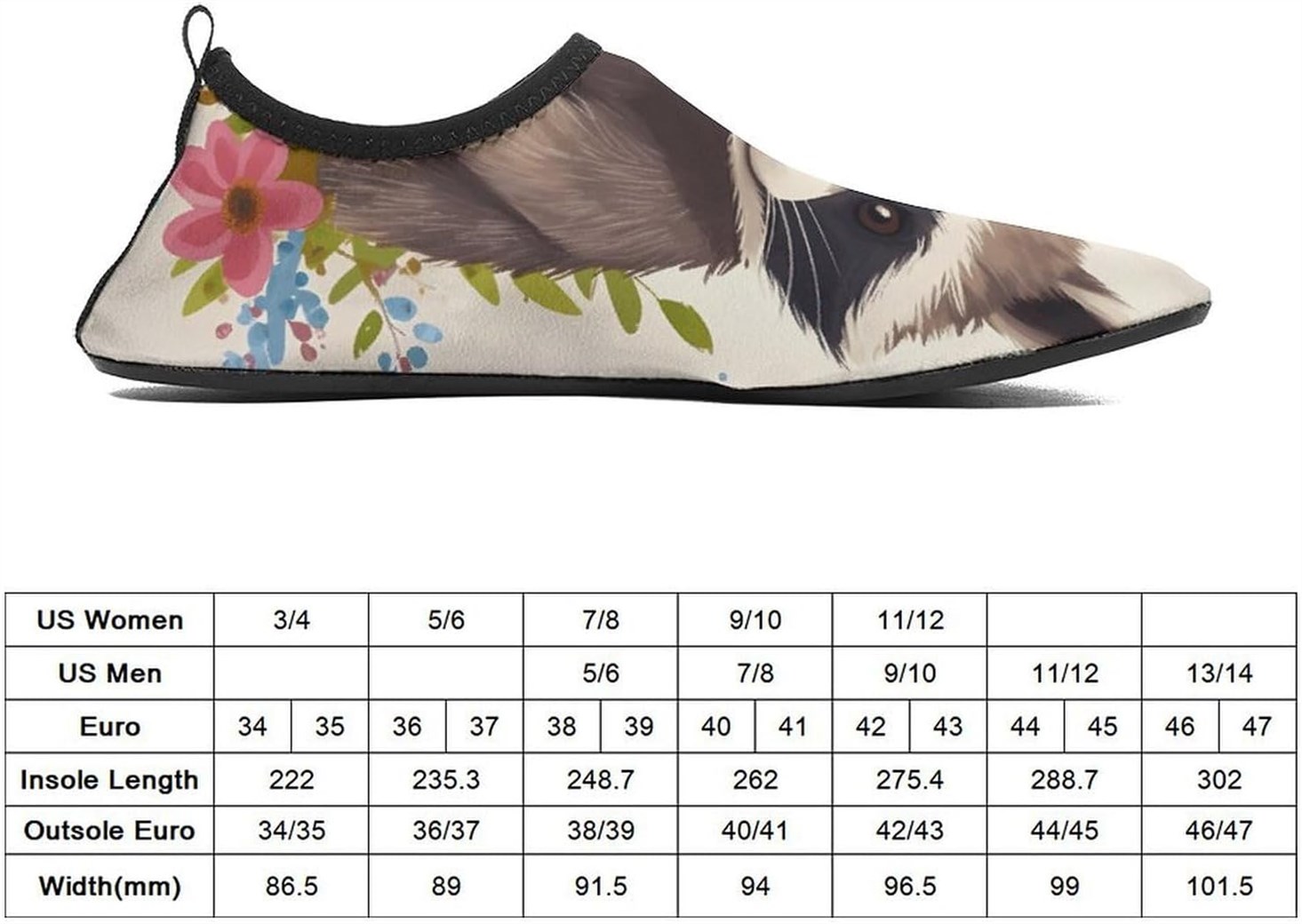 Water Quick Dry Barefoot Sports Raccoon