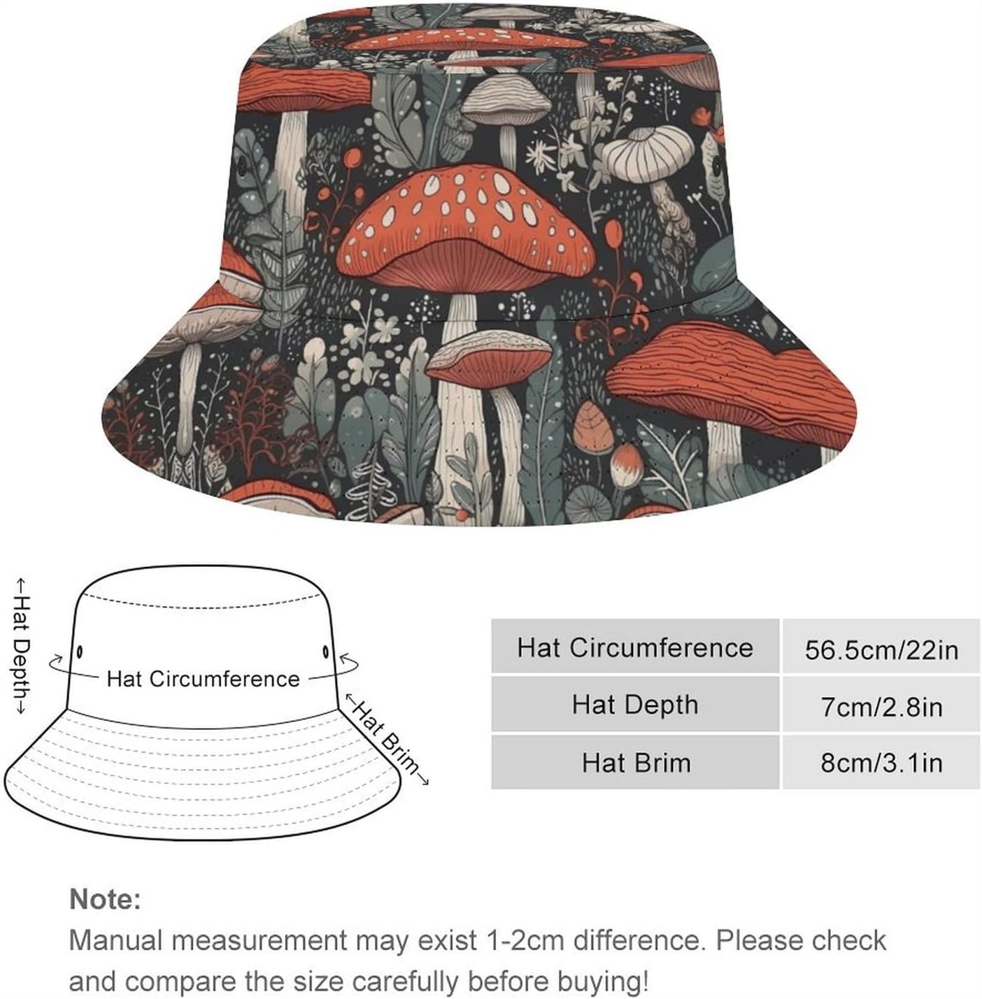 White Mushroom Bucket Hiking Fishing
