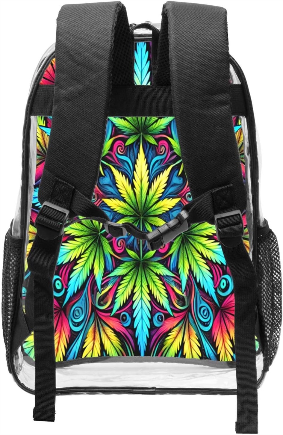 allgobee Transparent Backpack Psychedelic Hiking Daypacks
